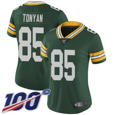 Nike Green Bay Packers #85 Robert Tonyan Green Team Color Women's Stitched NFL 100th Season Vapor Untouchable Limited Jersey